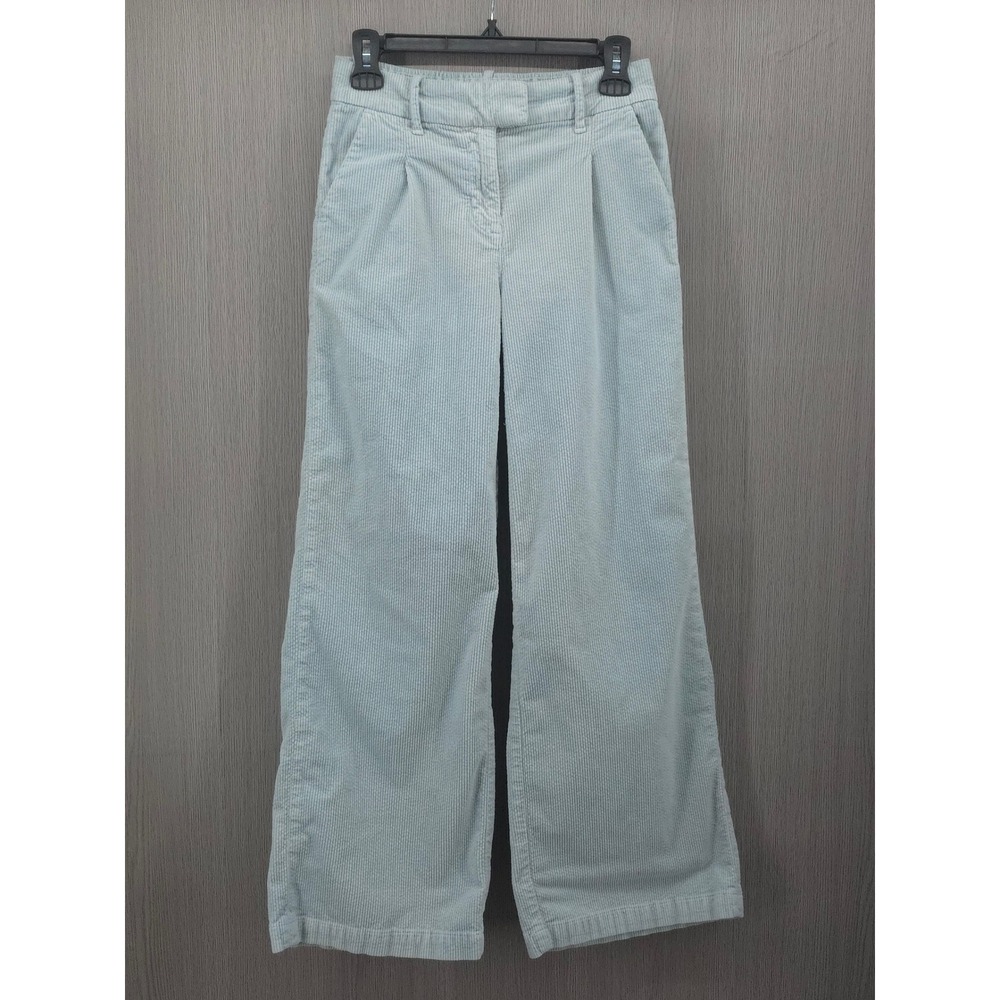 American Eagle Wide Leg Trouser Corduroy High Rise Light Blue Pants Womens 000